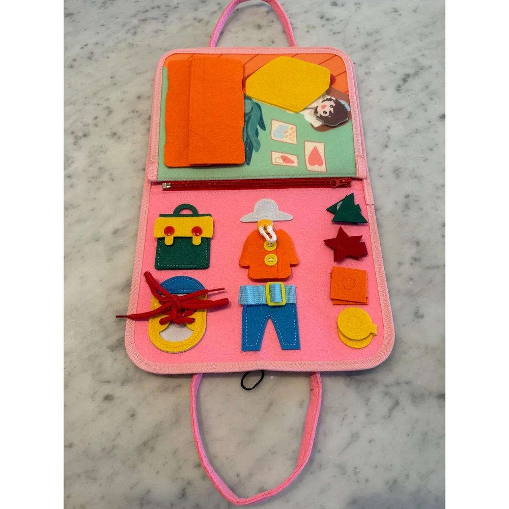 Urmywo‎ Unicorn Busy Board Toddler Sensory Toy Felt Activity Book Travel Case